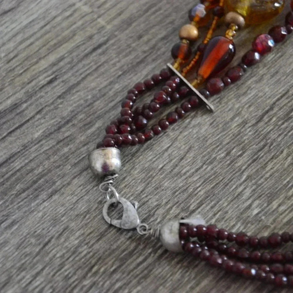 Heavy Glass  Statement Necklace - Picture 3 of 6